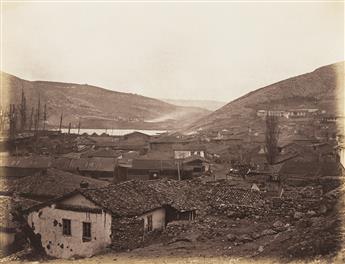 ROGER FENTON (1819-1869) General view of Balaklava, the hospital on the right * Officers on the look out at Cathcarts Hill.